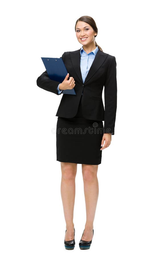 Retrato integral de la mujer de negocios con los documentos foto de archivo libre de regalías Retrato integral de la mujer de negocios con los documentos foto de archivo libre de regalías