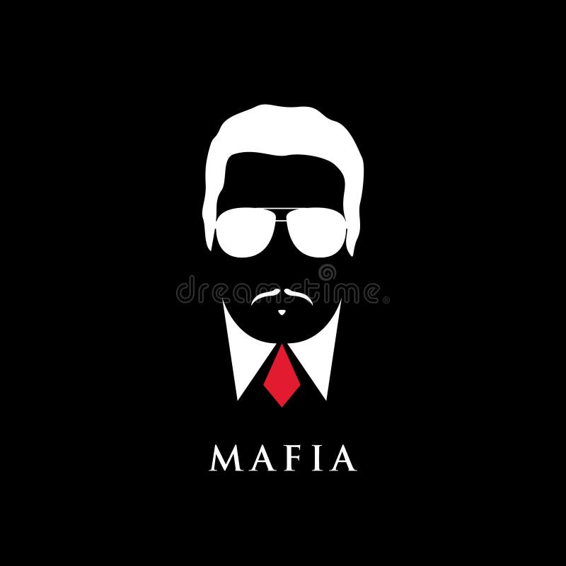 Retrato italiano del mafioso Hombre con el bigote y las gafas de sol libre illustration Retrato italiano del mafioso Hombre con el bigote y las gafas de sol libre illustration