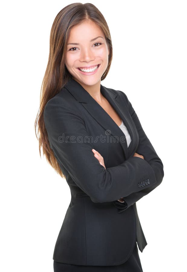 Retrato joven sonriente de la empresaria