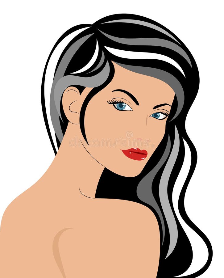 Retrato levantado da mulher ilustração royalty free Retrato levantado da mulher ilustração royalty free