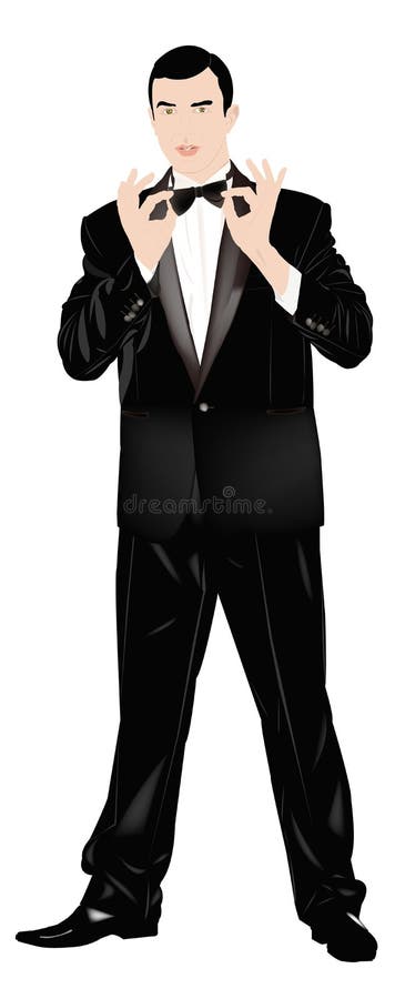 Terno Preto Realístico Do Vetor Terno Elegante Do Smoking Dos Homens 3D  Photorealistic Com Laço Ilustração do Vetor - Ilustração de forma,  revestimento: 99988762