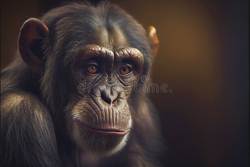 Retrato de um macaco chimpanzé gerado por ia