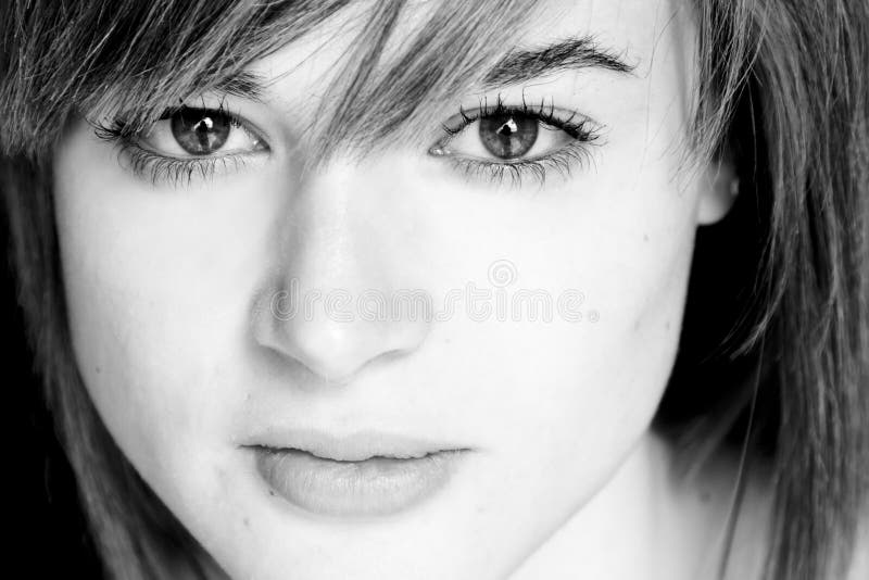 Retrato de mulher em close-up foto de stock royalty free