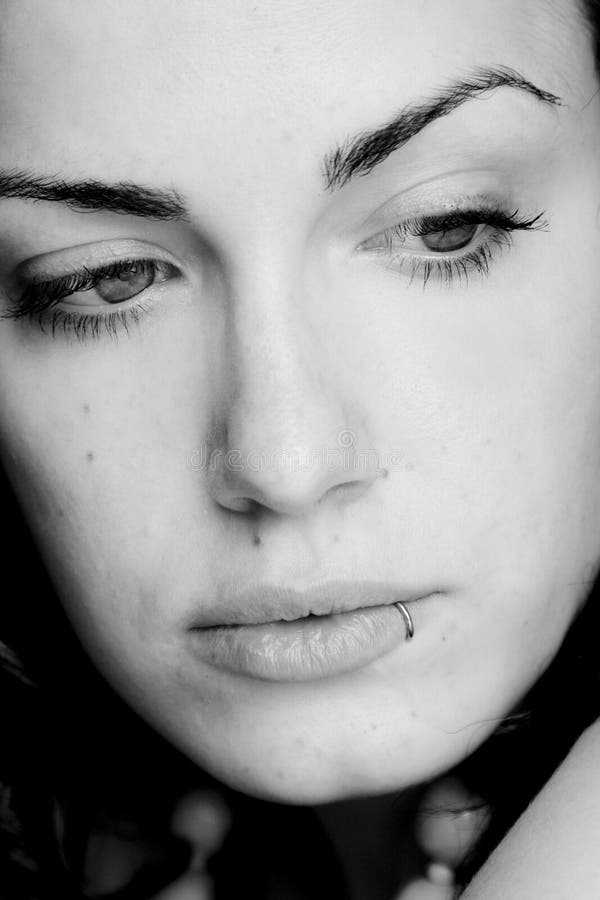 Retrato de mulher em close-up fotografia de stock