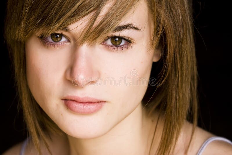 Retrato de mulher em close-up fotos de stock