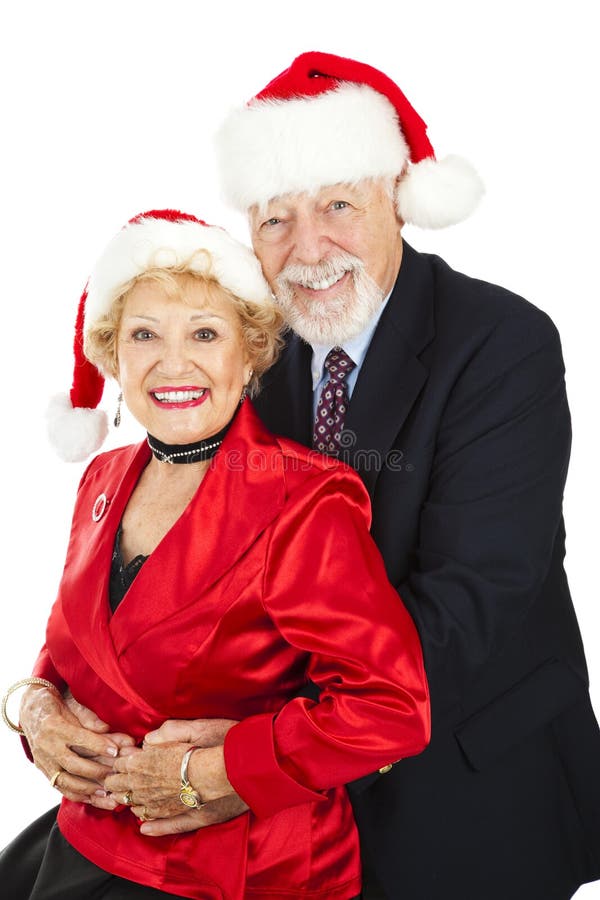 Retrato sênior do Natal dos pares foto de stock royalty free Retrato sênior do Natal dos pares foto de stock royalty free