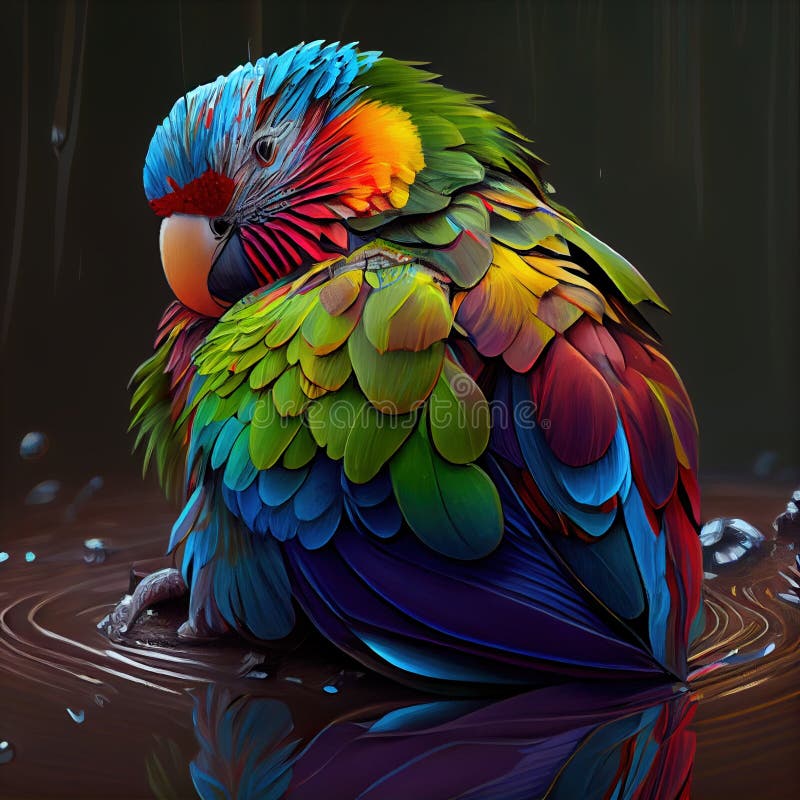 AI Generated. A dazzling portrait of a magnificent parrot, bursting with an array of rich and bold colors. AI Generated. A dazzling portrait of a magnificent parrot, bursting with an array of rich and bold colors.