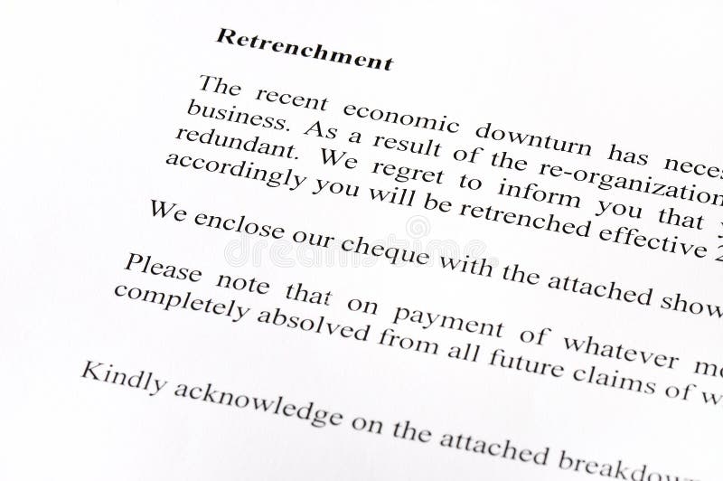 Retrenchment Letter Template