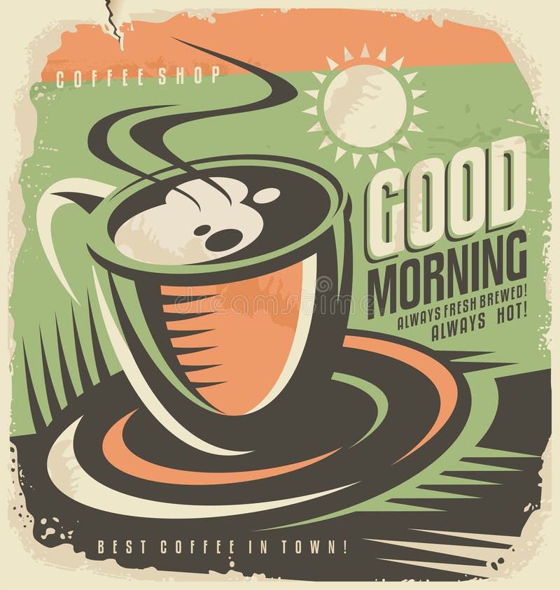 Retro affischdesignmall för coffee shop vektor illustrationer Retro affischdesignmall för coffee shop vektor illustrationer