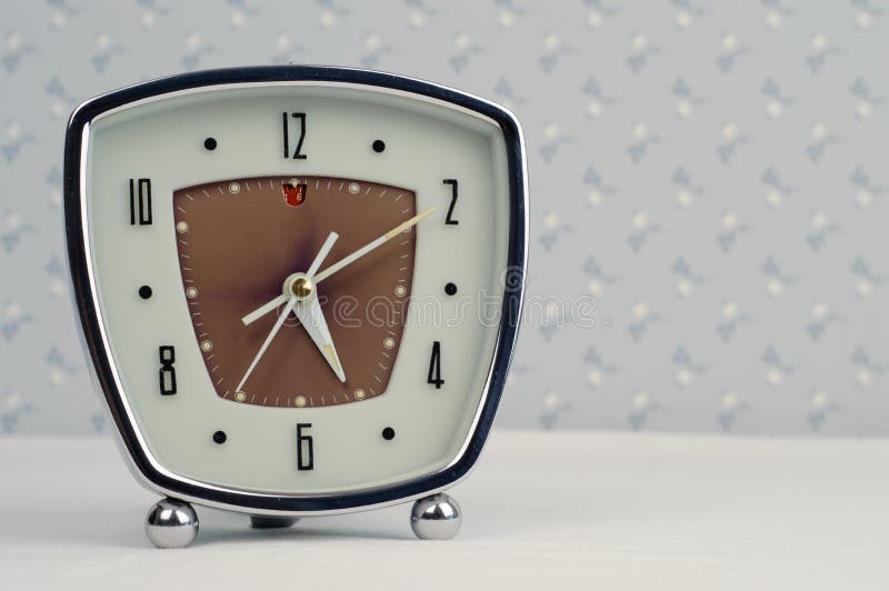 Retro alarm clock stock image. Image of metallic, morning 42718723