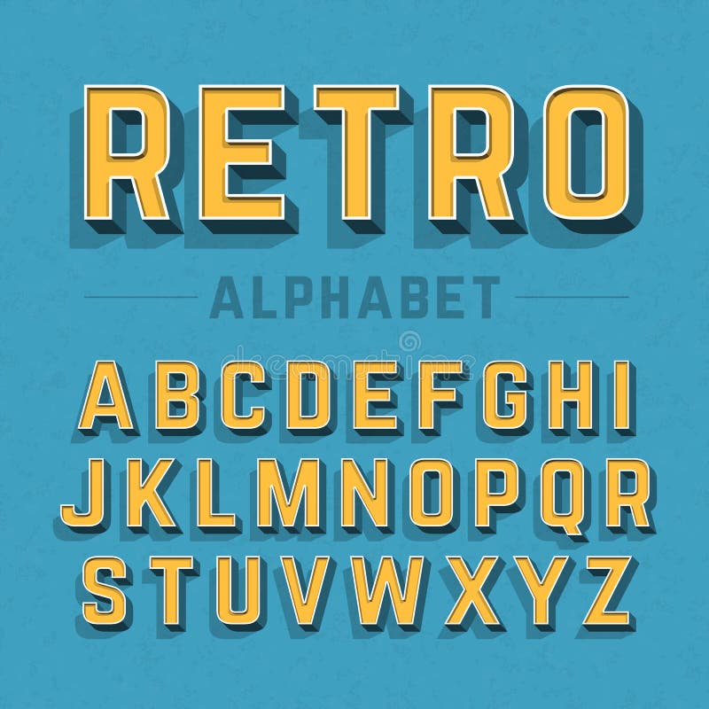 Retro alfabeto di stile illustrazione di stock Retro alfabeto di stile illustrazione di stock