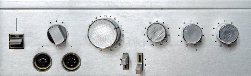 Retro aluminium interface stock images