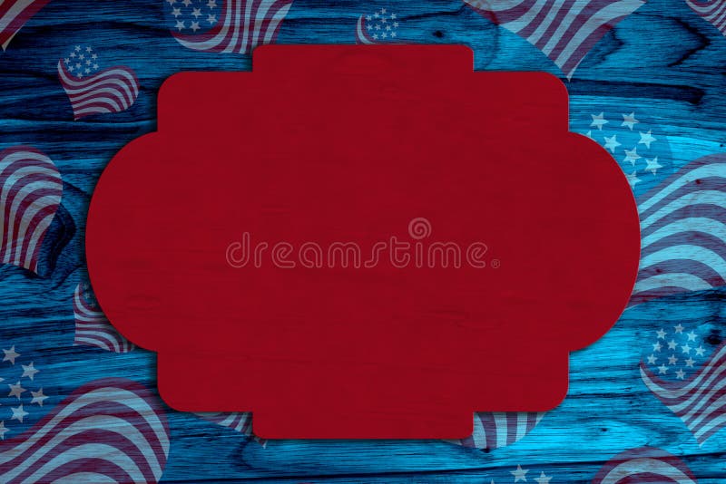 Retro American patriotic background with grunge USA flag stars on blue wood