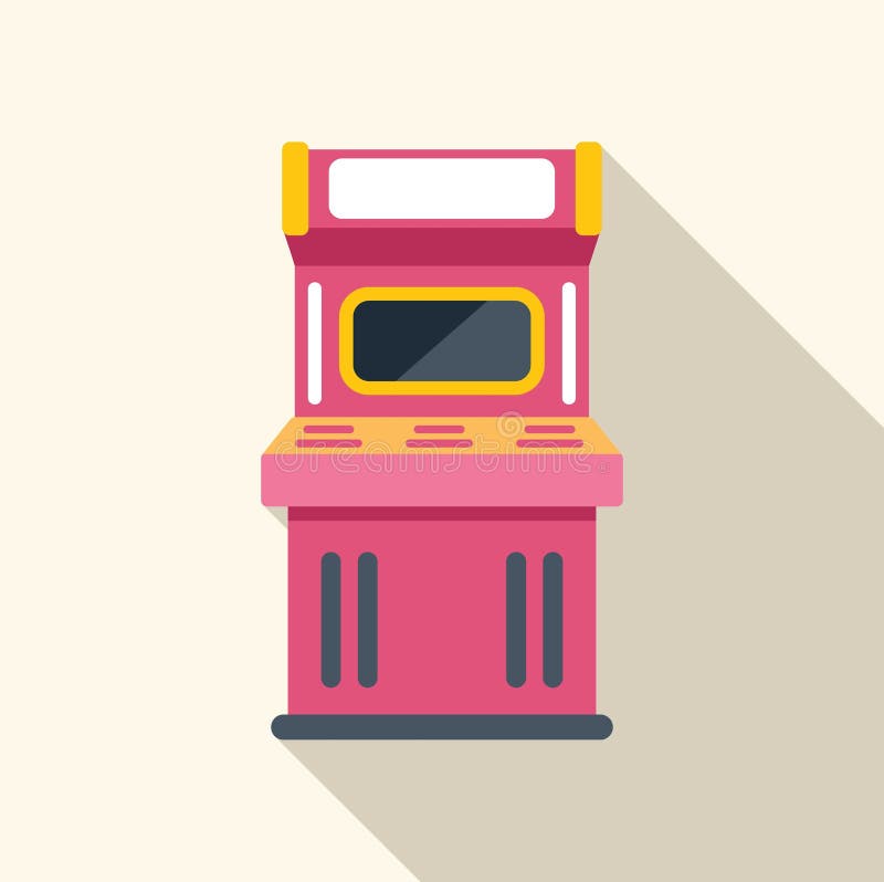 Retro arcade game showing blank screen standing upright vector illustration