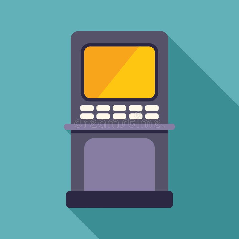 Retro arcade game showing blank screen for entertainment vector illustration