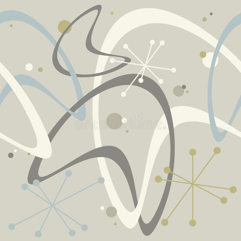 Retro atomic anii 1950 la mijlocul secolului Vintage Sublless fundal Boomerang Starburst royalty free illustration