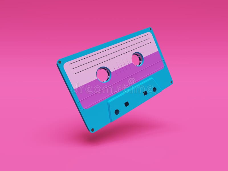 Retro audio cassette. 3d rendering