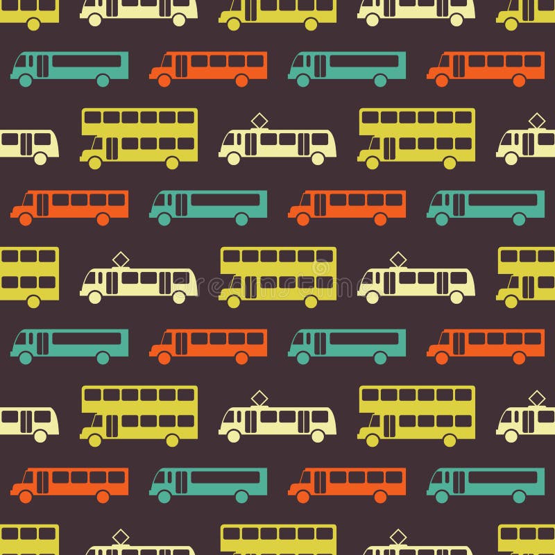 Retro autobusowy bezszwowy wzór ilustracja wektor Retro autobusowy bezszwowy wzór ilustracja wektor