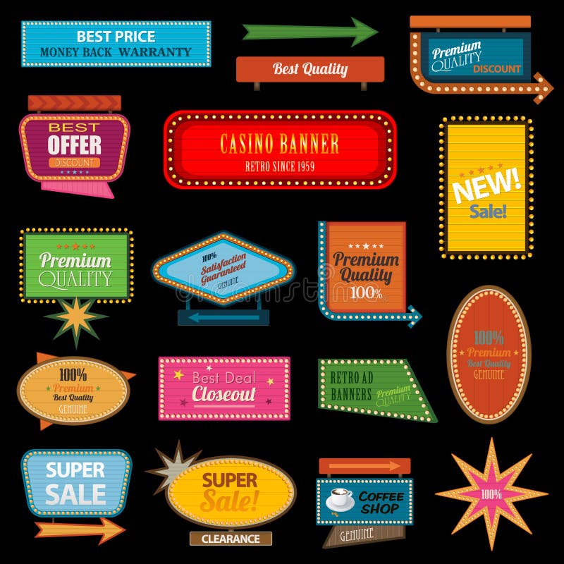 Retro banner motel sign stock illustration