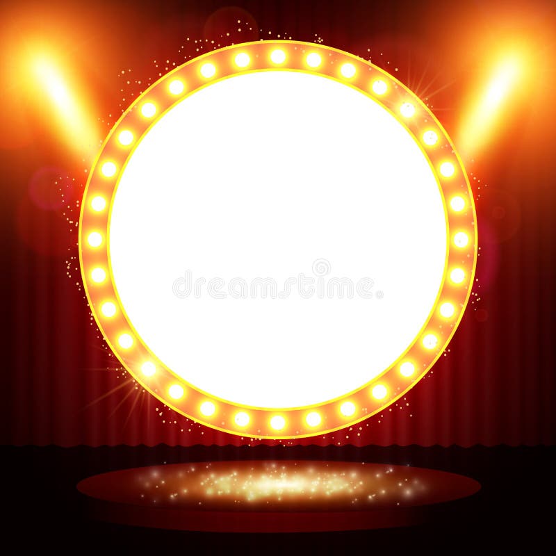 Download Retro Banner On Stage With Spotlight Effect Background Stock Illustration - Illustration of ...