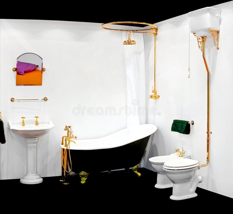 Retro bathroom stock image. Image of vintage, fittings 15461135