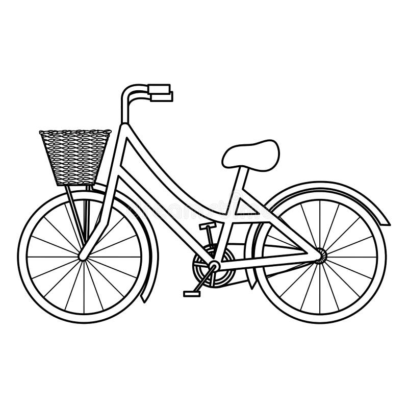 Retro Bicycle with Basket Icon Stock Vector Illustration of retro