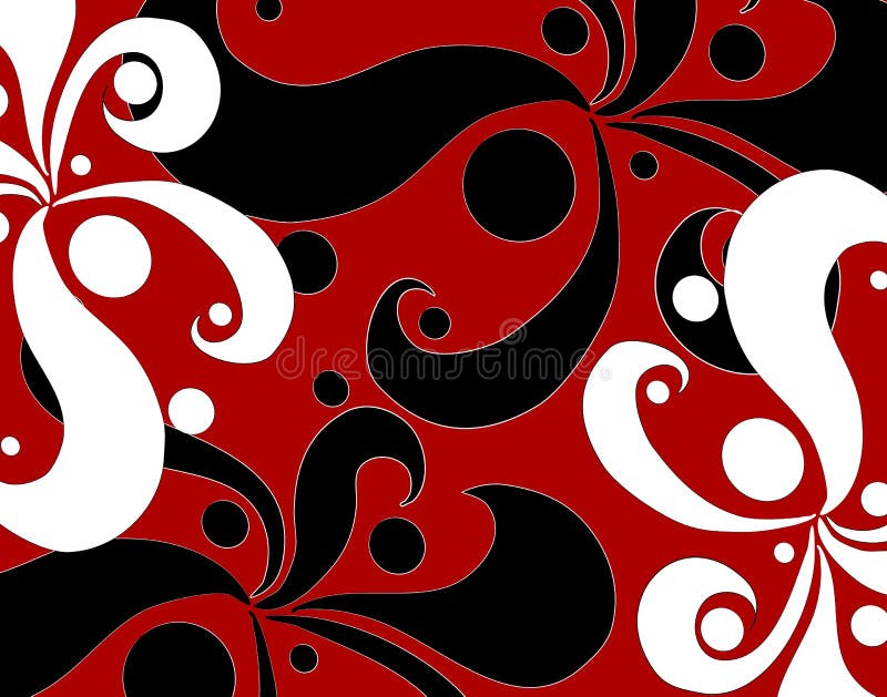 Retro Black Red White Pattern