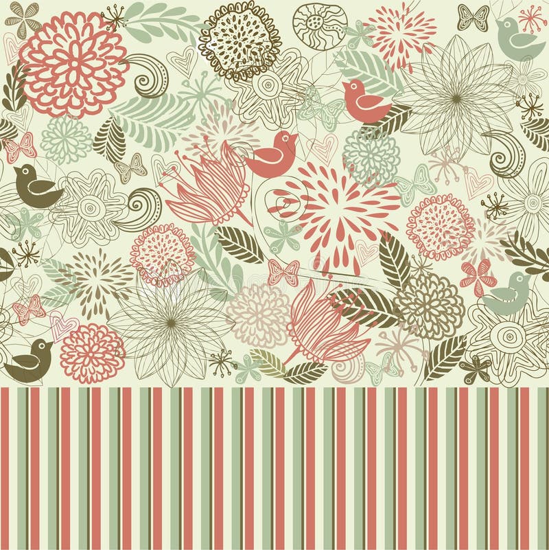 Retro bloemen naadloze achtergrond vector illustratie Retro bloemen naadloze achtergrond vector illustratie