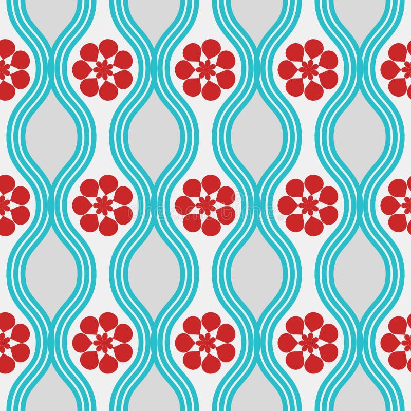Retro blue and red pattern