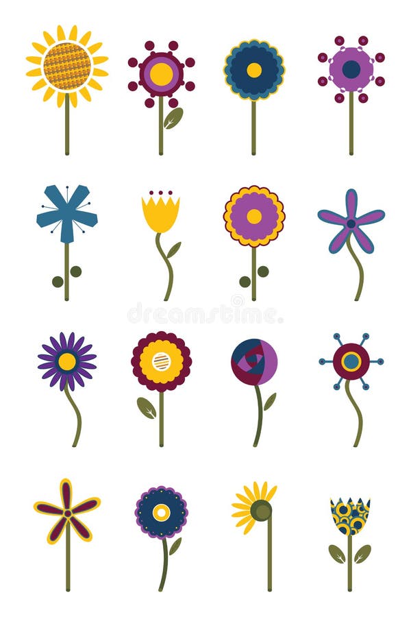 Retro- Blumen vektor abbildung Retro- Blumen vektor abbildung
