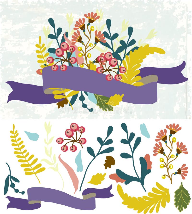 Retro- Blumen, netter Blumenstrauß lizenzfreie abbildung Retro- Blumen, netter Blumenstrauß lizenzfreie abbildung