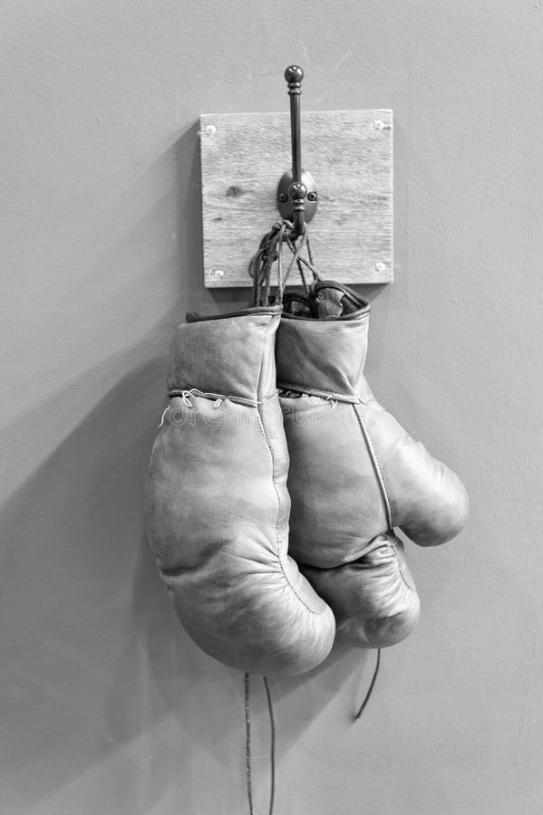 thermometer lijden visie Retro Boxing Gloves. Vintage Sport Equipment. Boxing Concept. Old Boxing  Gloves on Hanger. History of Sport Stock Image - Image of hanger, health:  146761941