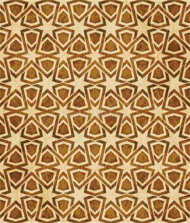 Retro Brown Islam Seamless Geometry Pattern Background Eastern Style ...