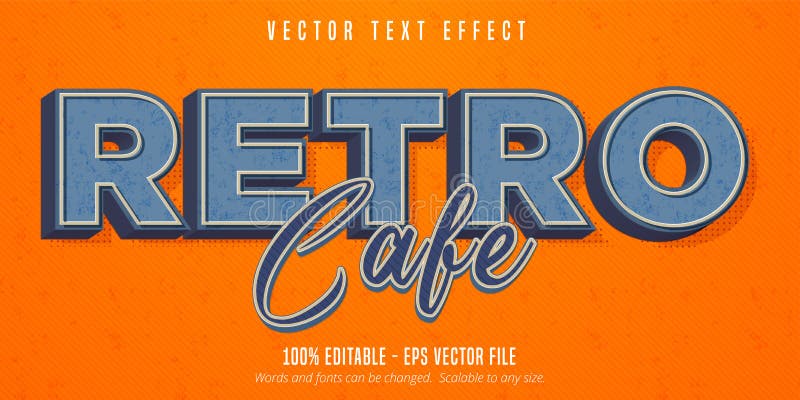 Retro- Cafétext, bearbeitbaren Texteffekt der Weinleseart