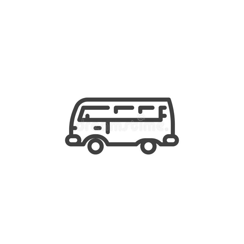 Retro Camper Van line icon royalty free illustration Retro Camper Van line icon royalty free illustration