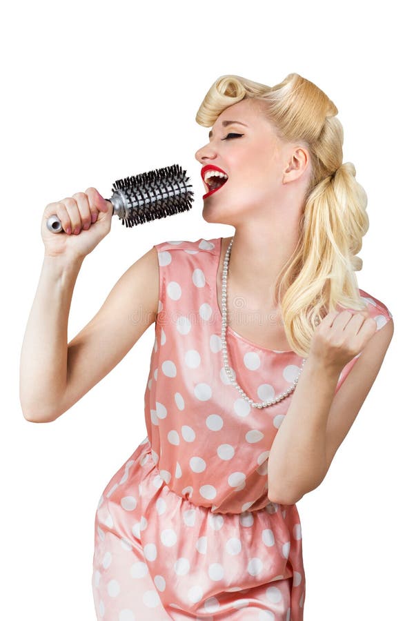 Retro cantante della ragazza immagine stock libera da diritti Retro cantante della ragazza immagine stock libera da diritti
