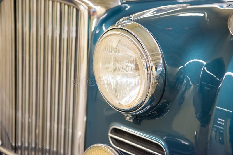 Retro car headlight stock photo. Image of metal, automotive - 165538044