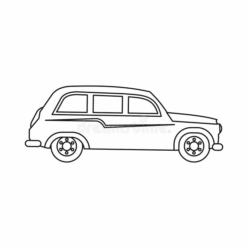 Retro Car Icon, Outline Style Stock Vector - Illustration of blog