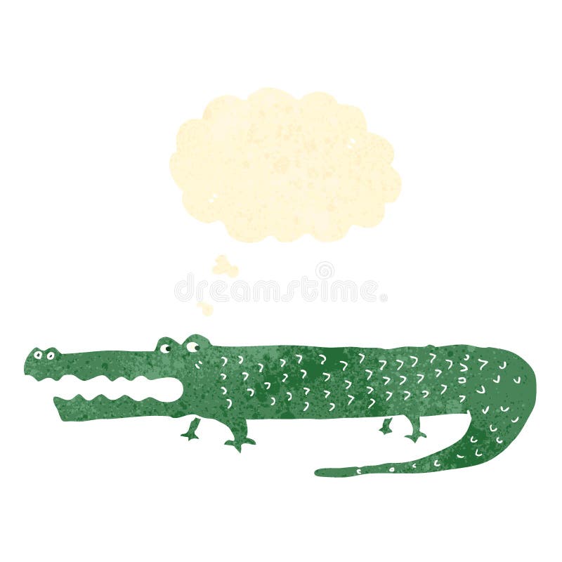 Retro cartoon alligator vector illustration