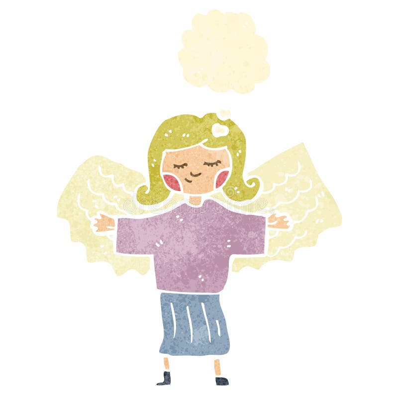 retro cartoon angel girl