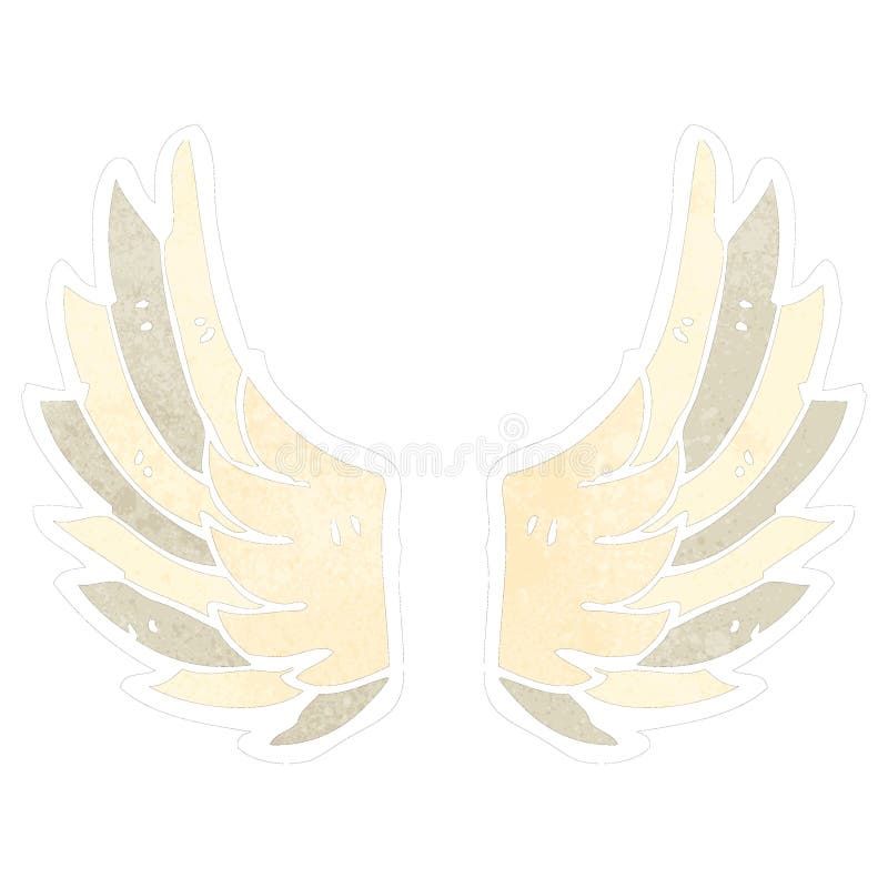 retro cartoon angel wings