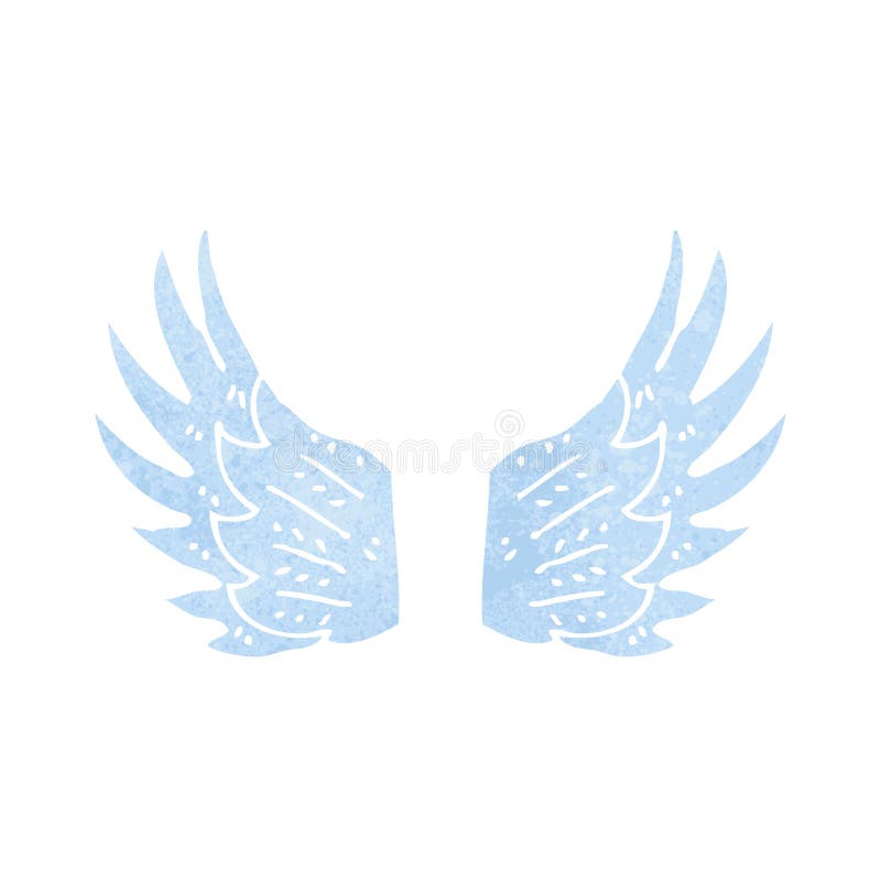 retro cartoon angel wings