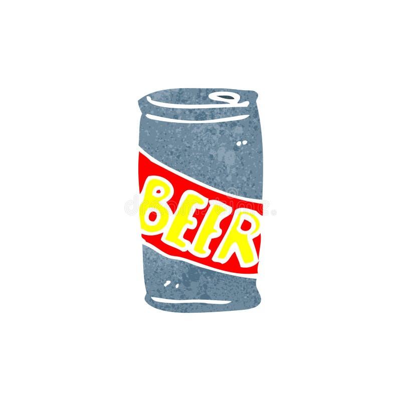 retro cartoon beer can