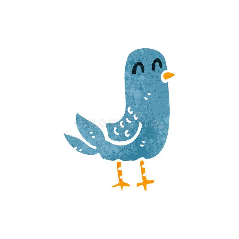 Retro cartoon bird vector illustration