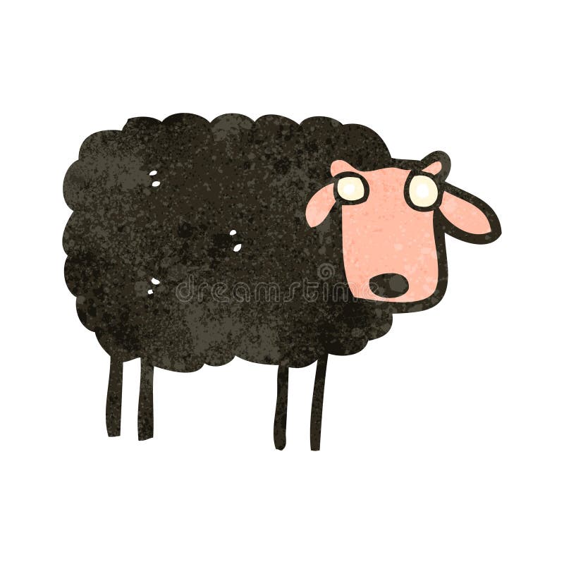 retro cartoon black sheep