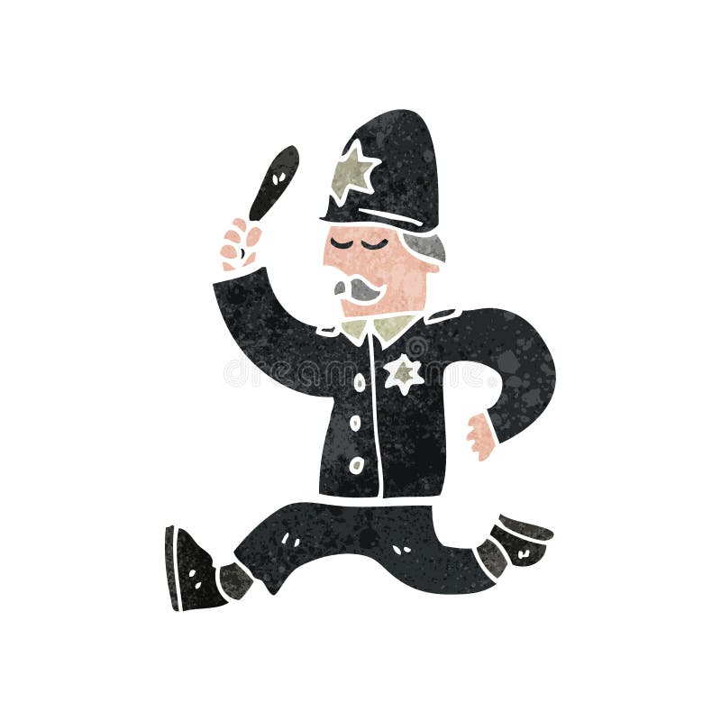 retro cartoon british policeman