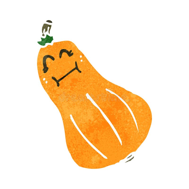 retro cartoon butternut squash