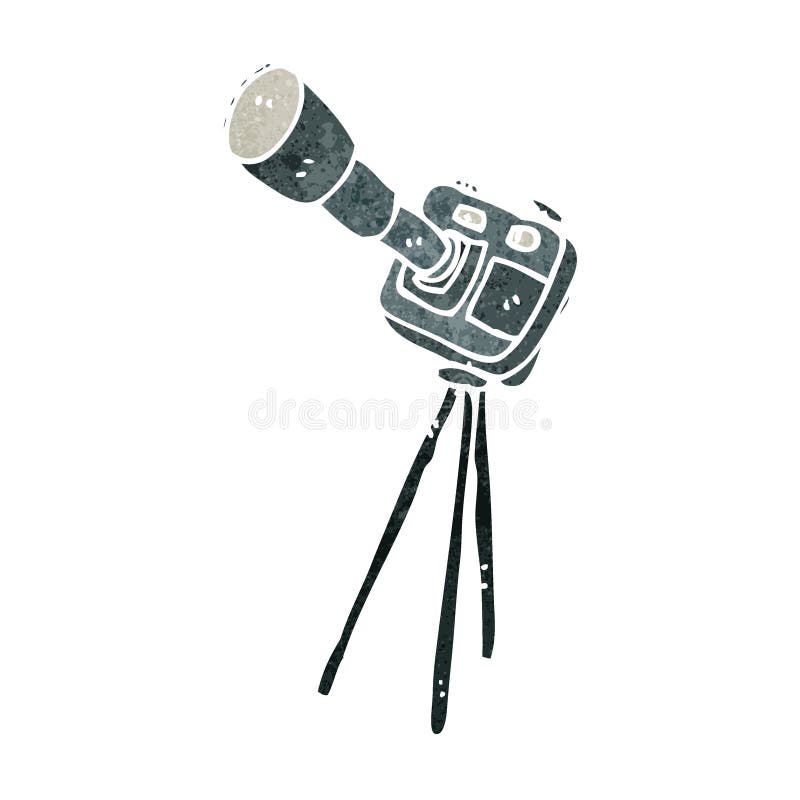 retro cartoon camera on tripod