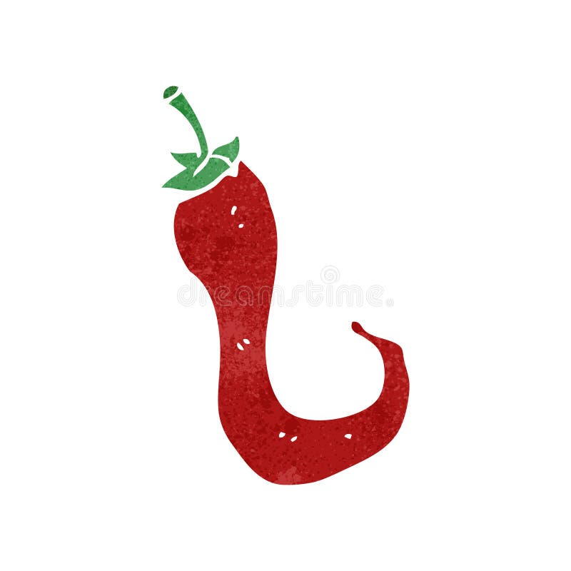 retro cartoon chili pepper