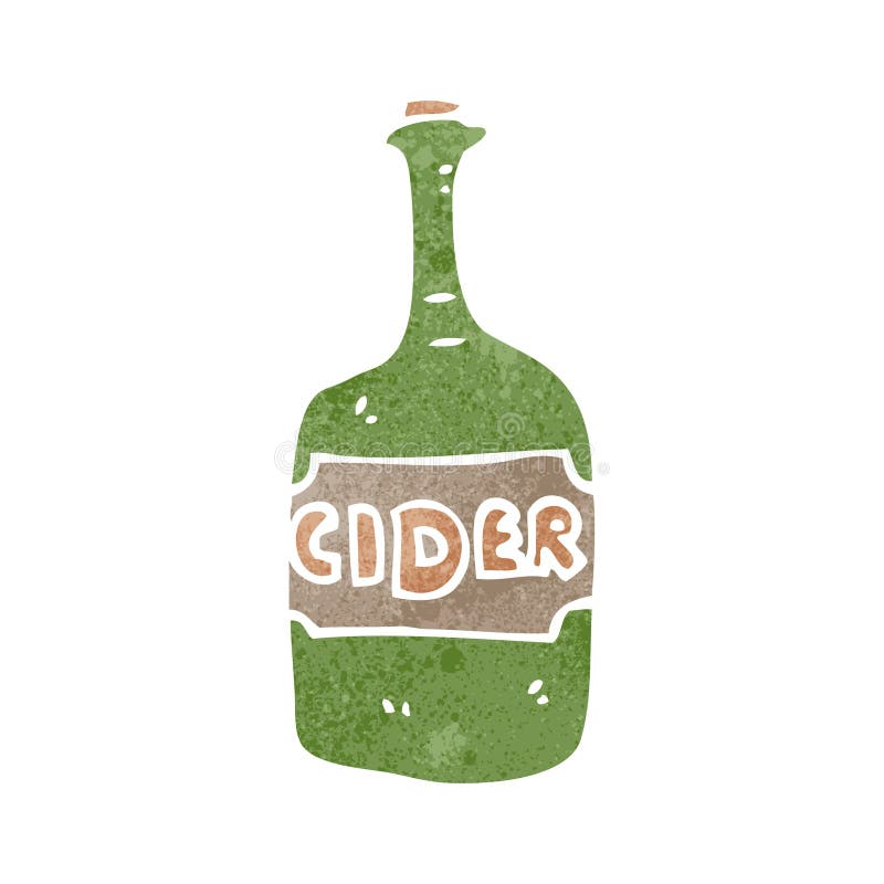 Retro cartoon cider bottle stock illustration. Illustration of